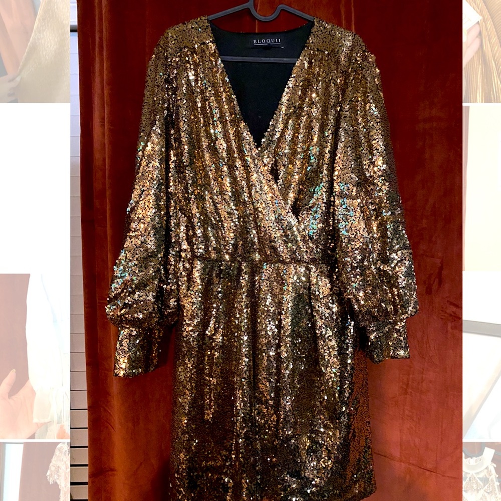 Bronze sequin Eloquii Dress
